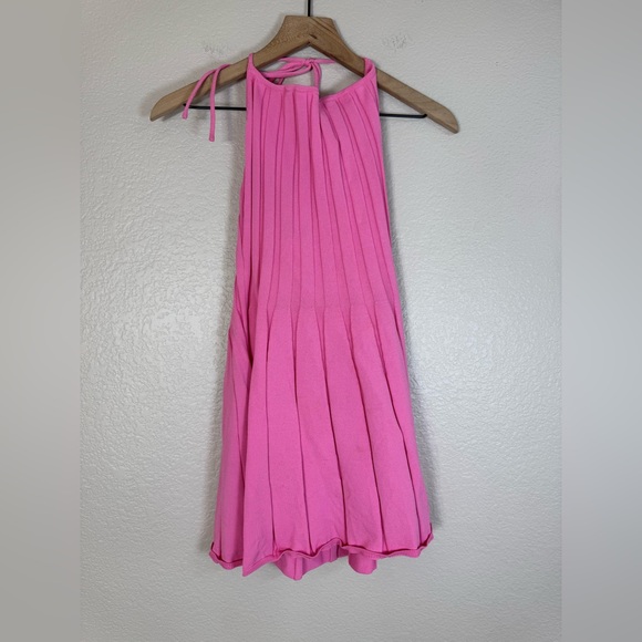 Meshki Koa Halter Knit Mini Dress in Bubblegum Pink size XL - Picture 7 of 10